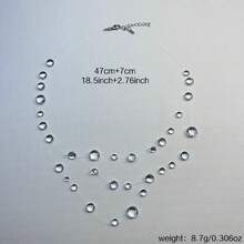 1pc Exquisite Elegant Faux Water Drop Transparent Dew Double Layer Women's Necklace (Fishing Line Is Slightly Stiff, Should Be Hung Vertically After Receiving To Smooth Out The Necklace Line) - Three Layers Interlaced - View 3