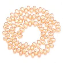 1 Strand 6*9mm Shiny Coated Teardrop Glass Beads, Approx. 95pcs, Hanging Artificial Crystal Glass Beads - Jewelry Making DIY Beads Accessories, DIY Special Bracelets, Earrings, Hair Accessories, Headwear, Pendants, Charms And Crafts - Water Drops - View 17
