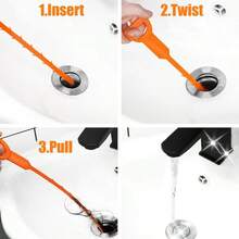 Bộ 1/4 dụng cụ thông tắc cống dài 20 inch, dụng cụ bắt tóc dùng cho bồn rửa nhà bếp, vòi sen, phòng tắm, bồn tắm, hiệu quả trong việc bắt tóc khi thông tắc cống, dụng cụ nhà bếp, phụ kiện phòng tắm. - Nhiều màu - Xem 4