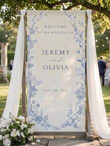 Customized Wedding Welcome Sign, Fabric Welcome Banner, Modern Fabric Wedding Banner, Bridal Shower Sign, Personalized Name Wedding Decor, Party Decor Fabric Sign, Wedding Seating Chart - Multicolor - View 3