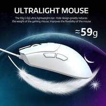 ATTACK SHARK R1 Wireless Gaming Mouse,Tri-Mode Connection (2.4G/Wired/BT5.2),55g Lightweight,18000 DPI Optical Sensor,HUYU 20 Million Key Life,Ergonomic Design,For PC/Laptop/Win - View 5