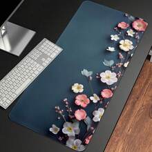 1pc Oversized Floral Embossed Texture Gaming Mouse Pad, Aesthetic Desk Decor, Gaming Mouse Pad -- XXL Cloth Material -- Ultimate Tracking Precision And Stability -- Esports Specialized Mouse Pad -- Anti-Slip And Stable -- Covers Entire Desk -- PC Accessories -- Laptop Mouse Pad | Student Supplies | Esports Gear | Office Accessories - Floating Flowers - View 4
