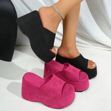 Women Wedges & Flatform - Green Stripes - Concave Base - Transparent - View 5