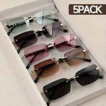 5pcs Vintage Frameless Metal Couple Glasses, Best Gift Choice - Multicolor 10 - View 16