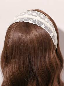 1 pieza Conjunto de diadema con bordado de flores de encaje - Multicolor - Ver 2