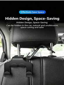 (Multifunctional Hook + Small Car Hook) 2pcs, 2-In-1 Multifunctional Hook, Suitable For Car Seat Hook, Backseat Phone Holder, Durable Wallet Hook Stand, Universal Bag Hook, Black - Upgraded Version - View 6