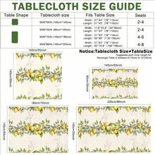 1pc Rectangular Polyester Tablecloth, French Lemon Vintage Frame Pattern, Single-Sided Printing, Suitable For Tabletop, Washable And Reusable, Applicable For Indoor, Outdoor, Patio, Wedding, Party, Dining, Craft Exhibition, Banquet Decoration - Multicolor - View 3