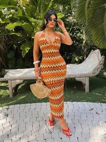 Vestido a rayas de colores, casual para playa/resort, uso en bar y discoteca, tallas grandes - Multicolor 4 - Ver 6