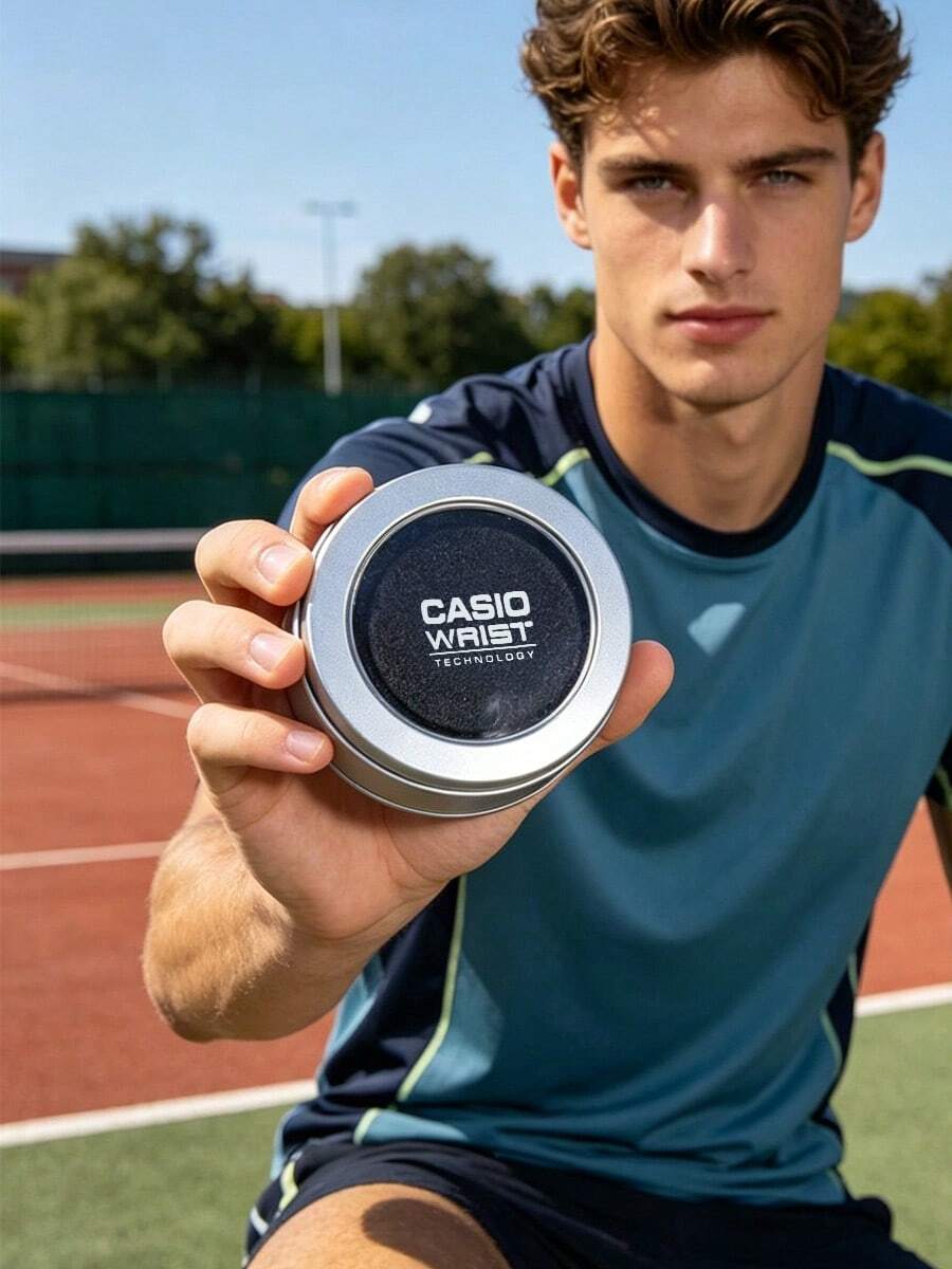 Casio Ocean 系列多功能潛水錶 Ocean Heart 商務石英男錶,不鏽鋼錶帶,藍色錶盤 - 錶盒 - 查看 1