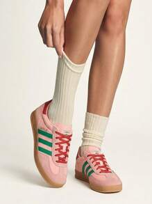 Adidas Gazelle室内女式运动鞋 粉色绿色 JI2713 - 球場綠/螢光粉/口香糖 - 查看 1