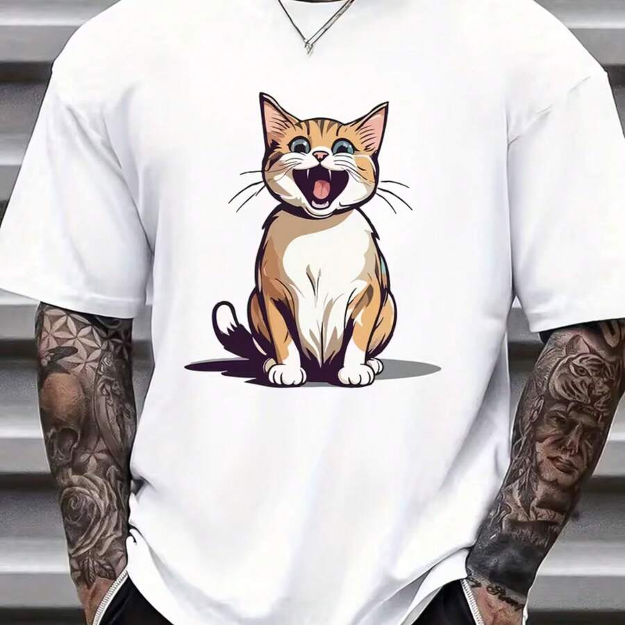 Printed T-Shirt For Men And Women - White - View 1
