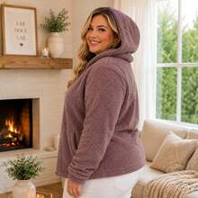 Plush Teddy Coat With A Soft Touch And Perfect Comfort For Cold Winter Days! 12925.C1 - 紫丁香色 - 查看 4