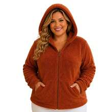 Plush Teddy Coat With A Soft Touch And Perfect Comfort For Cold Winter Days! 12925.C1 - 鏽棕色 - 查看 1