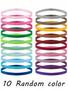 5pcs Universal Random Color Elastic Sports Headbands, Sweat-Absorbing, Non-Slip Hairbands For Yoga, Running And Workout - Multicolor - View 11
