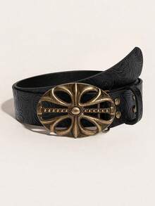 Thắt lưng nữ phong cách vintage Bohemian, khóa rỗng thời trang, thắt lưng unisex phong cách Punk Rock Y2K, phù hợp cho quần jean, váy và trang phục thường ngày, thắt lưng size lớn, khóa thắt lưng nữ thời trang, dây đeo bền, phụ kiện nữ - Rỗng - Xem 8