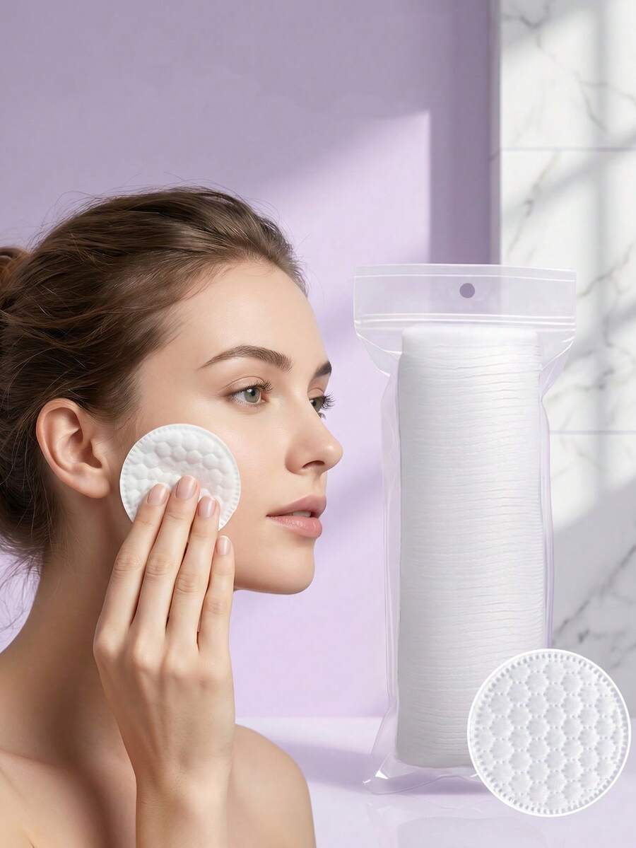 300/200/150/100/50 miếng bông tẩy trang tròn tái sử dụng, bông cotton không gây dị ứng để tẩy trang và chăm sóc da, bông cotton cao cấp, miếng bông hai mặt, miếng tẩy trang dày 3 lớp, ít gây kích ứng, phù hợp cho mọi loại da - Nhiều màu - Xem 1