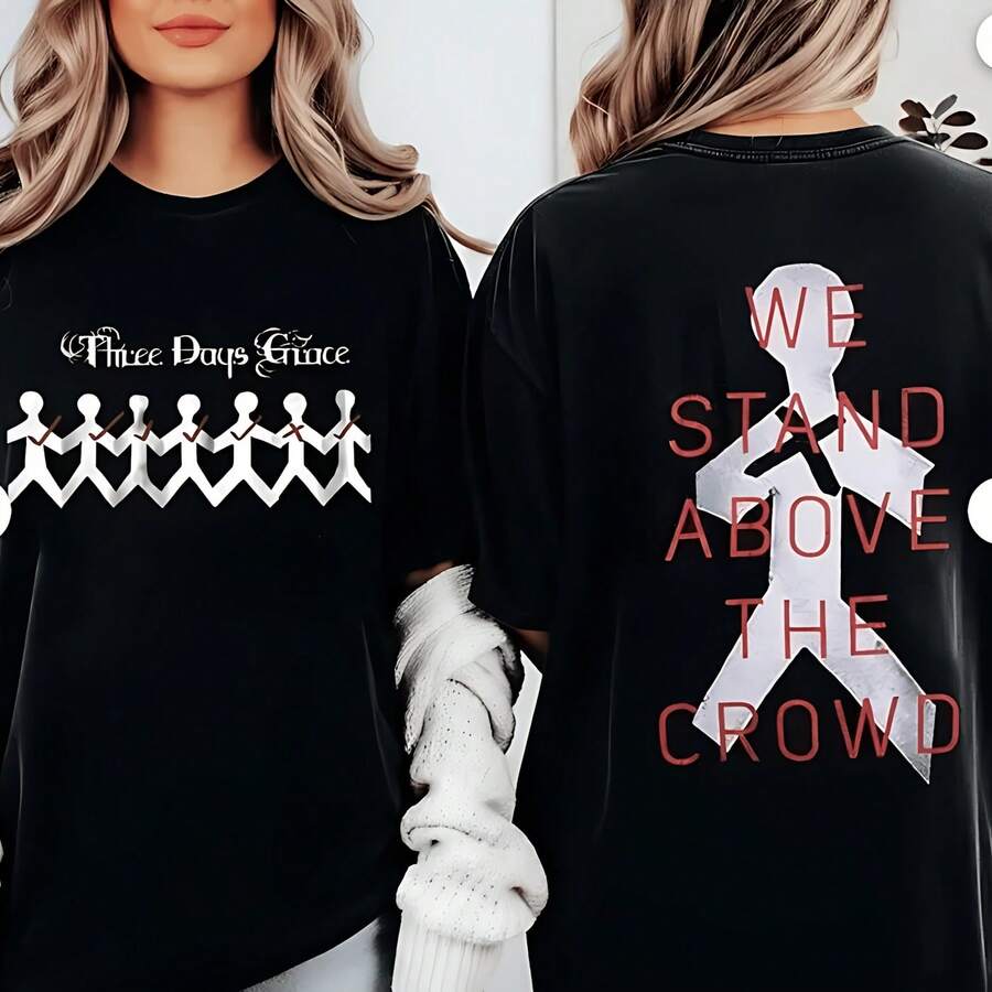 THREE DAYS GRACEaaa Stick Figure T-Shirt - Black - View 1