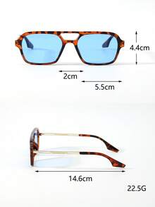 1 Pair Unisex Small Frame Glasses, Retro Metal Temples, High-End Fashionable Quality Eyewear - Multicolor - View 7