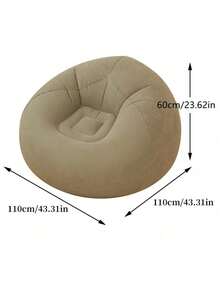 1pc Inflatable Slouchy Sofa, Single Person Bedroom/Balcony Lounger, Outdoor Camping Portable Inflatable Chair - Multicolor - View 7