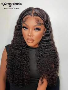 MEGALOOK Tóc giả Lace Front 13x4, 100% tóc thật, đường chân tóc nhổ sẵn, có tóc con, tóc giả tết Lace Frontal, tóc giả nửa đầu đường chân tóc tự nhiên, 10-18 inch - mềm & bồng bềnh, không rụng, có thể nhuộm & tẩy, phù hợp mặc hàng ngày, tạo kiểu tự do, giá cả hợp lý, dành cho nữ, giúp bạn nổi bật trong các dịp như đám cưới, trang điểm, gắn mi, hẹn hò, tiệc tùng - SNatural - Xem 1