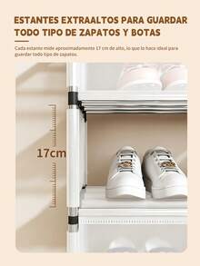 Estante De Almacenamiento 9 Capas Zapatero Fácil De Montar,Zapatero de tubo de aluminio de 8 pisos, organizador de zapatos,Zapatera estante de almacenamiento para el hogar de 5 niveles,Zapatera,3/4/5/6/8/9 pisos Zapatera,Este zapatero tiene capacidad para entre 22 y 30 pares de zapatos,zapatero y sombrerero sencillo y moderno, ahorra espacio, espaciados para una mayor durabilidad fácil de montar y mantener, adecuado para uso doméstico. - Plateado - Ver 4