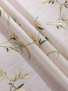 MineLain 1件綠色刺繡竹葉桌布，長方形，米色流蘇裝飾，可水洗，適用於床邊櫃、咖啡桌、櫥櫃、邊櫃、桌飾，適合廚房、餐廳、聚會、晚餐、節日、派對、婚禮，四季皆宜，春/夏 - 綠色 - 查看 2