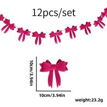 12 Stück 3D rosa Schleifen Deko, geeignet für Geburtstagsfeiern, Hochzeiten, Wanddekoration Zuhause, Feiertage und Party Hintergrund Dekoration - Mehrfarbig - Übersicht 10