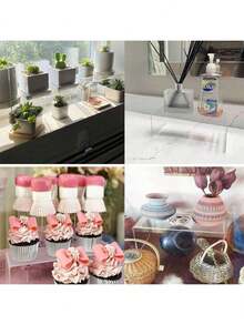 MerryNine Transparent Acrylic Display Rack, Multi-Functional Transparent Acrylic Cup Holder, Cosmetics & Collectibles Shelf - View 9