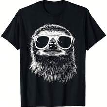 Funny Sloth Sunglasses T-Shirt - Black - View 1