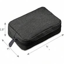 DCVU-Bolsa pequeña de lona con cierre de, estuche de viaje para maquillaje, bolsa de cosméticos, accesorios electrónicos portátiles, organizar, pequeña bolsa para bolso ( 15cm x 10cm x 5cm)-CDBY - cuadriculado - Ver 3