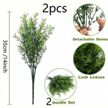 1/2/4入組人造植物花卉灌木 不褪色仿真塑膠花 戶外農舍風花園門廊庭院室內婚禮裝飾綠植 耐UV抗紫外線假花 - 綠色 - 查看 9