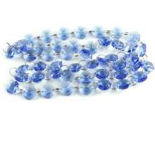 Lt. Blue 10m/50m Glass Beads Chandelier Lamp Octagon Chain Garlands Wedding/ Party Decor - (Size: 50 Meters) - 50 Meters - View 2