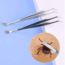 2 In 1 Tick Remover Tool Professional Tick Removal Tweezers For Humans & Pets Pets Flea And Tick Removal Tick Remover Tools - Multicolor - View 7