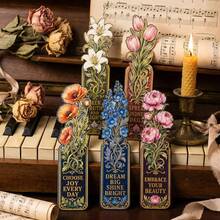 5/15pcs Vintage Floral Inspirational Bookmark Collection, Van Gogh Creative Aesthetic Bookmarks Page Markers, Stationery, Student Supplies Book Accessories Teacher Supplies School Supplies Can Be Used As Decorative Accessories Suitable For Reading Enthusiasts, Book Decoration, Cultural Creative Gifts, Reading Sharing Party Gifts, Party, Teacher's Day Gifts Birthday Gifts Bookish Things - Flower Bookmarks - View 6