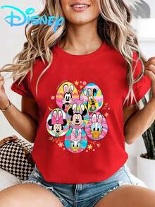 Disney Damen Mickey Mouse Osterei Cartoon, Disney Cotton T-Shirt - 白色 - 查看 7