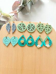 Botanical Leaf Cutting Mold Earring Making Tool, DIY Handmade Jewelry Miniature Cutter, Ceramic Mold, Minimalist Embossing Tool, High Precision Polymer Clay Or Modeling Clay Mold - Botanical Leaf - View 6