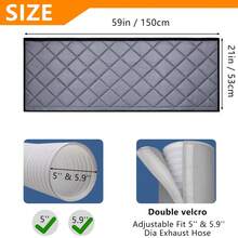 Cubierta aislante para manguera de escape de aire acondicionado portátil de 5 pulgadas y 5.9 pulgadas, fácil instalación con correa ajustable, disponible en gris claro y negro - A - Ver 9