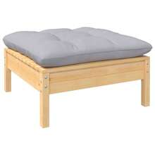 8-tlg. Garten-Lounge-Set mit Grauen Kissen Kiefer Massivholz - C - Übersicht 4