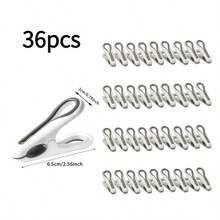12/24/36pcs Seamless Strong Fixing Sock Clips, Suitable For Storage Baskets, Multi-Functional Plastic Clips, Home Anti-Wind Anti-Slip Dormitory Supplies (Storage Basket + Non-Marking Peacock Clips) - Multicolor - View 13
