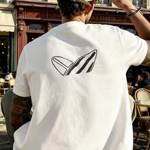 Men's T-Shirt Abstract Geometric Shape Design Pattern Comfortable And Versatile Outdoor Casual Short Sleeve - White - View 3