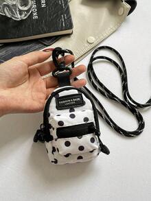 Bolsa colgante mini con estilo japonés minimalista y lunares, bolsa pequeña portátil y ligera, versátil para guardar llaves y auriculares - Multicolor - Ver 9