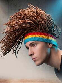1pc Funny Headband, Dreadlock Knit Hat, Hip Hop Party Cap, Unisex Personalized Warm Knitted Wig Hat, Suitable For Party Wear - Dreadlocks Wool Hat - View 10