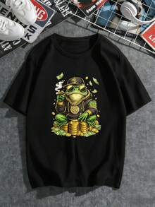 Men Plus Size T-Shirts - Black - View 2
