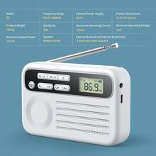Mini Radio FM con Altavoz, Radio Compacta con Toma para Auriculares, Recargable, Batería de Larga Duración de 1200mAh, Adecuada para Uso Interior, Exterior y de Emergencia, Ligera y Portátil, Cabe en el Bolsillo o Mochila - Ver 8