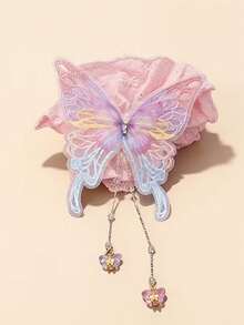 5 chiếc dây buộc tóc scrunchie vải thêu bướm nhiều màu sắc mùa xuân, dây buộc tóc búi cao vải đính mặt dây chuyền bướm dễ thương, phụ kiện tóc bướm đáng yêu, phù hợp đeo hàng ngày và các dịp lễ. - Nhiều màu - Xem 2