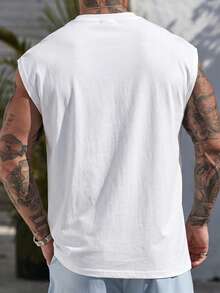 Men's Solid Color Casual Outdoor Loose Fit Sleeveless Vest - White - View 2