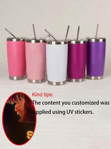 20 Oz Custom Stainless Steel Travel Cup - Can Print Photos And Text, Double-Layer Insulation Design, Gift For Birthdays, Anniversaries, Mother's Day, Father's Day, Graduation Gift, Personalized Gift - Multicolor - View 8