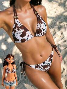 2026 New 2-Piece Set Women's Sexy Backless Tie-Up Beach/Party Dress Vacation - Multicolor - View 1