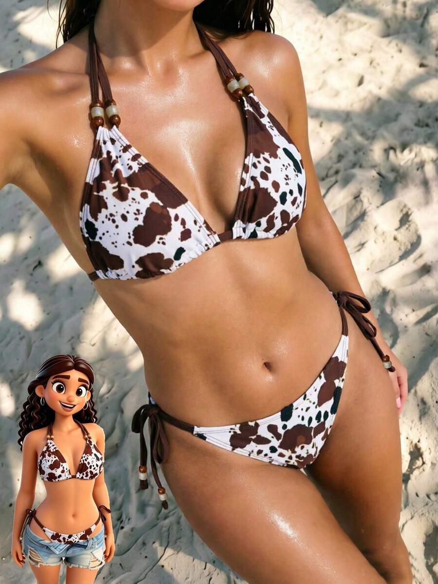 2026 New 2-Piece Set Women's Sexy Backless Tie-Up Beach/Party Dress Vacation - Multicolor - View 1