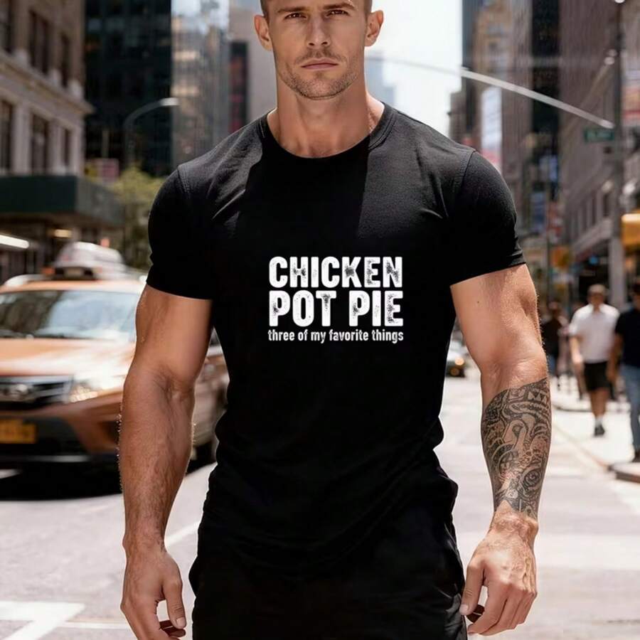 Printed T-Shirt For Men And Women - 黑色 - 查看 1